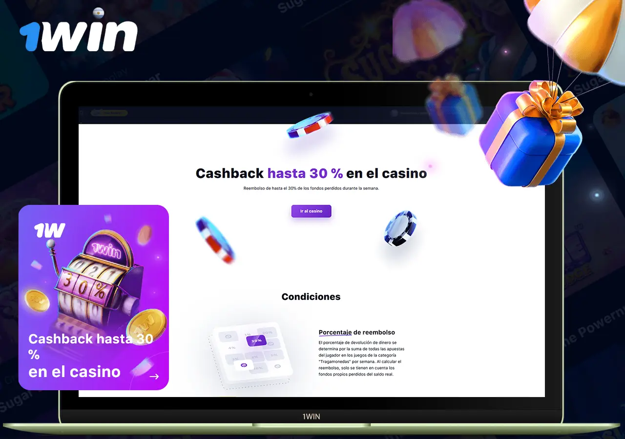 1win casino cashback bono